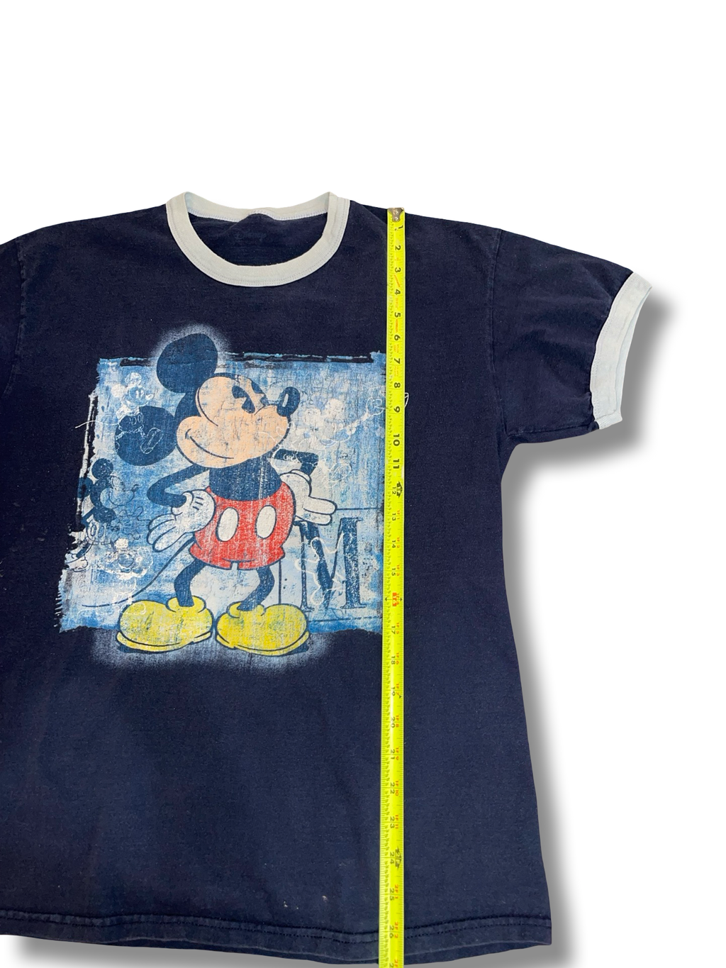 Vintage Y2K Disney Mickey Mouse Navy Ringer T-Shirt Men Size Medium