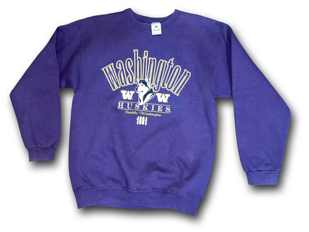 Vintage 90s University of Washington Huskies Purple Crewneck - Youth XL Fits Men M
