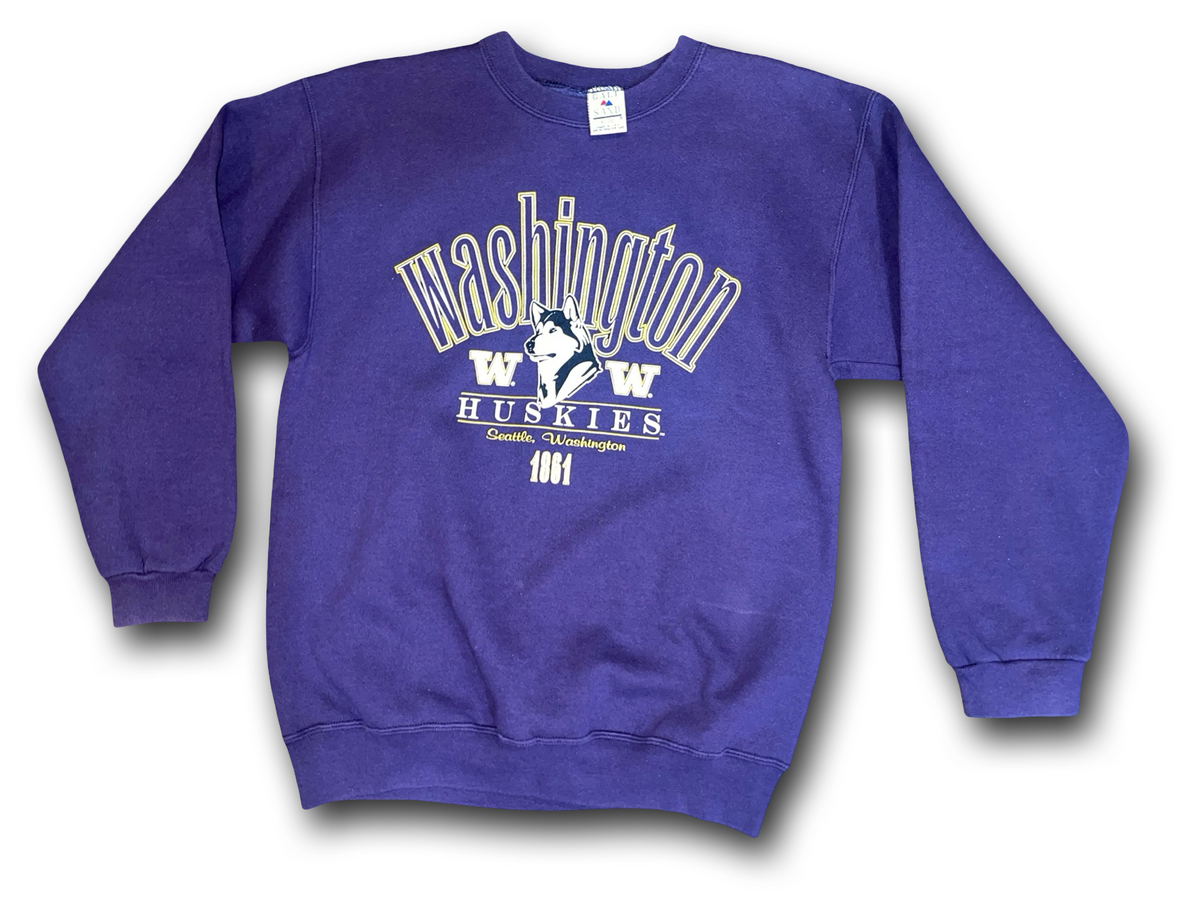 Vintage 90s University of Washington Huskies Purple Crewneck - Youth XL Fits Men M