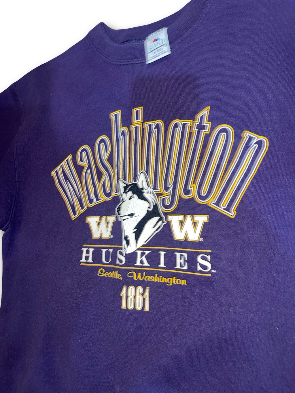 Vintage 90s University of Washington Huskies Purple Crewneck - Youth XL Fits Men M