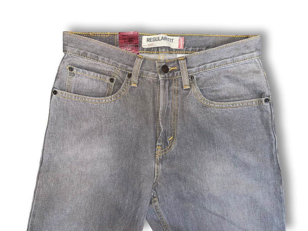Vintage Y2K Levi's 505 Gray Wash Jeans - NEW 100% Cotton Size 31x34