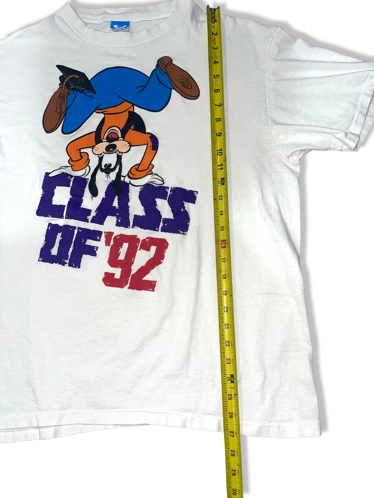 Vintage Goofy Walt Disney T-Shirt USA Class Of 92 Single Stitch Mens Size Large