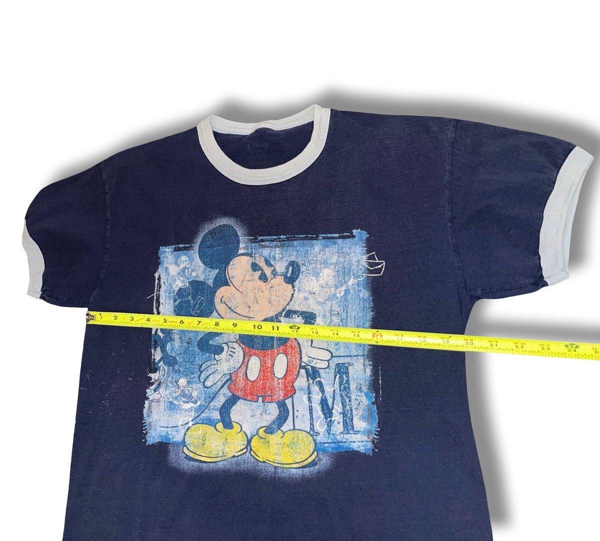 Vintage Y2K Disney Mickey Mouse Navy Ringer T-Shirt Men Size M