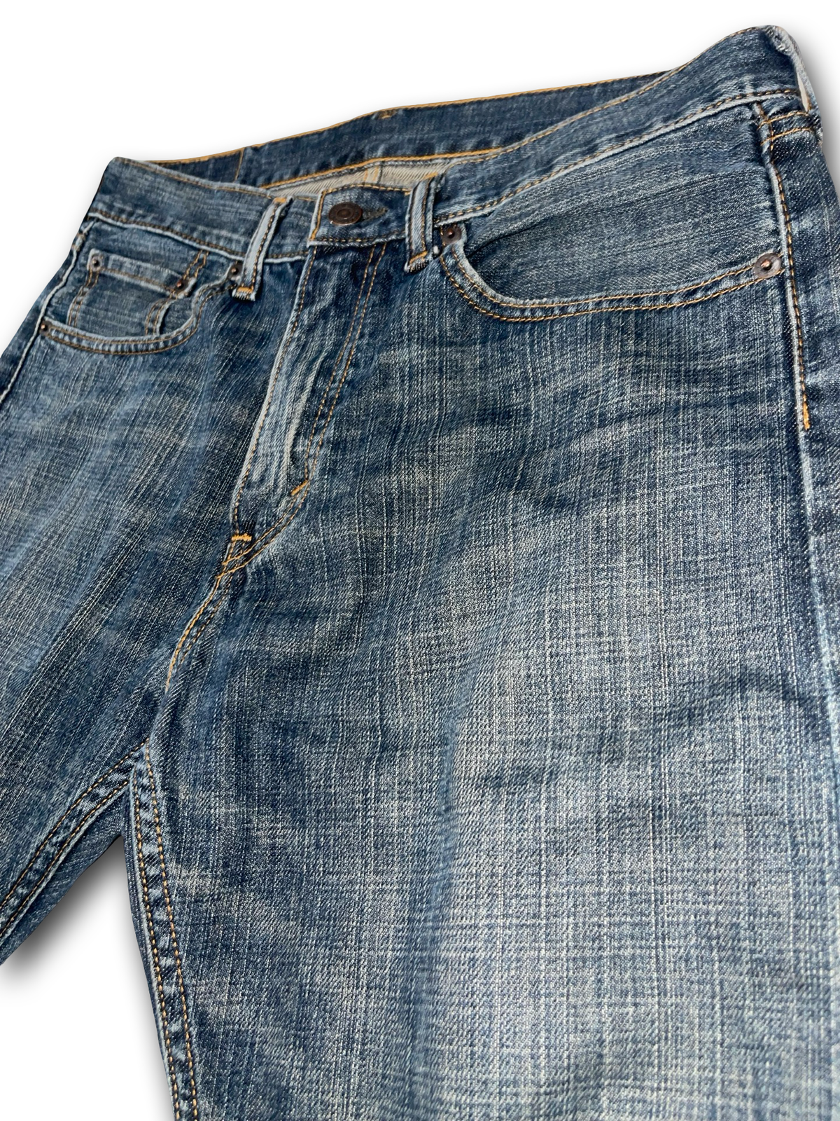 Y2K Levi's 505 Straight Jeans Dark Wash Crosshatch Men’s 31x30