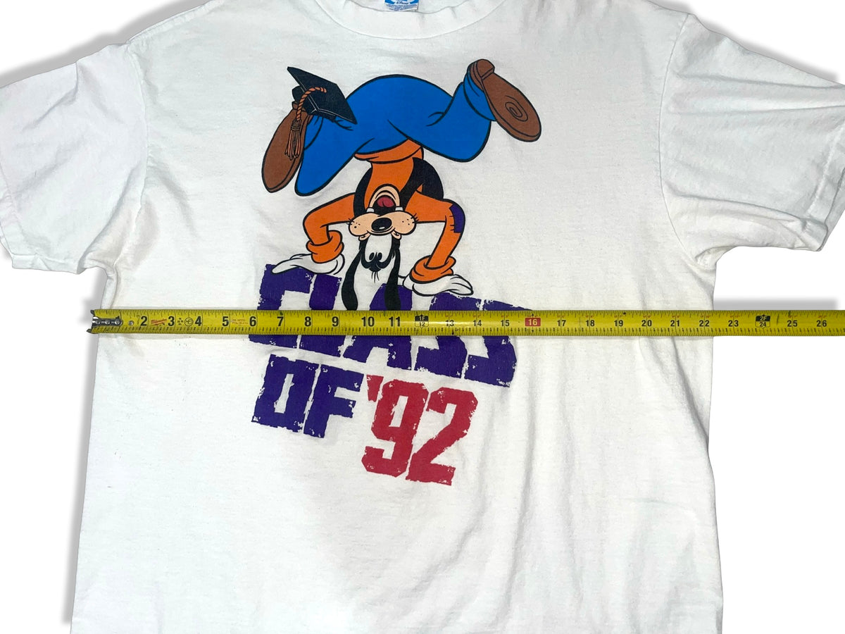 Vintage Goofy Walt Disney T-Shirt USA Class Of 92 Single Stitch Mens Size Large
