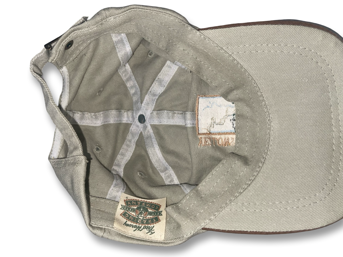 Vintage 90s Yellowstone National Park Hat Cap Embroidered Leather Bill Strapback