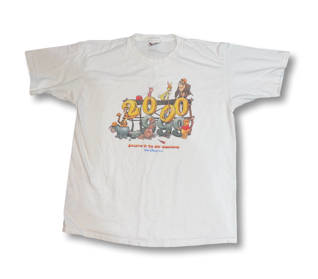 Vintage Walt Disney Y2K 1999 to 2000 Building To The New Millennium Men T-Shirt Size 2XL