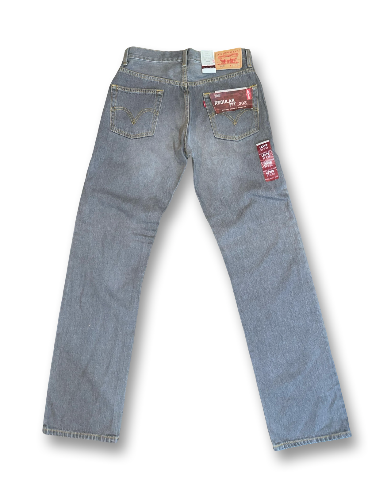 Vintage Y2K Levi's 505 Gray Wash Jeans - NEW 100% Cotton Size 31x34