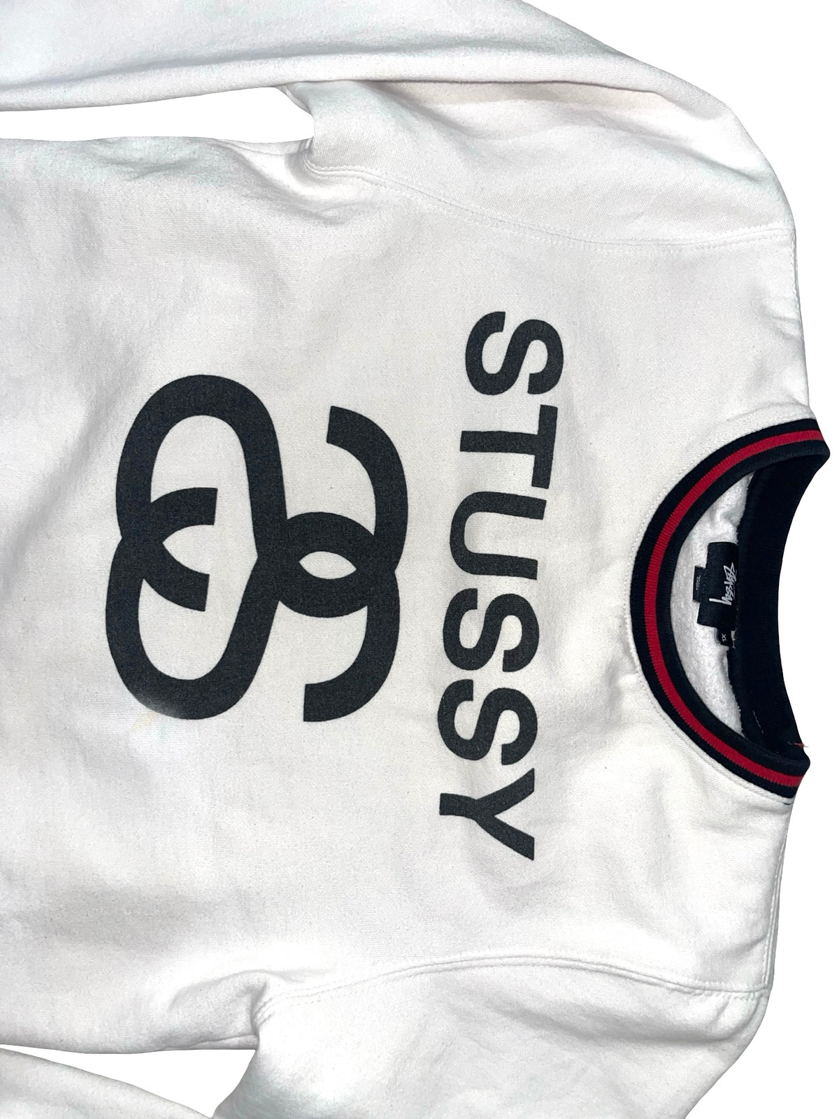 Vintage Stussy Crewneck Sweatshirt In White Men Size XL