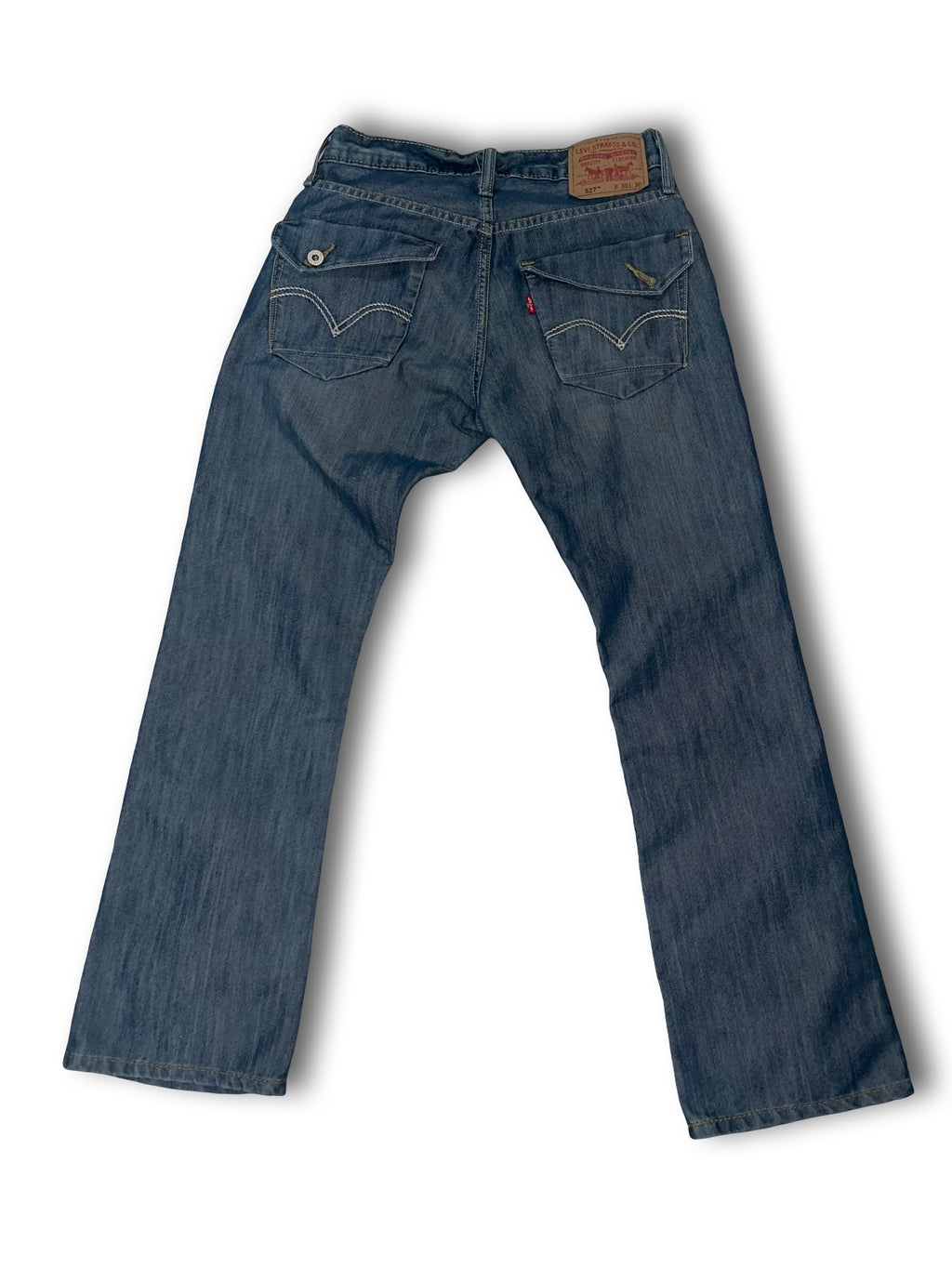 Levis 527 Jeans Y2K Bootcut Flap Pocket Blue Denim Cowboy Men’s Size 30x30