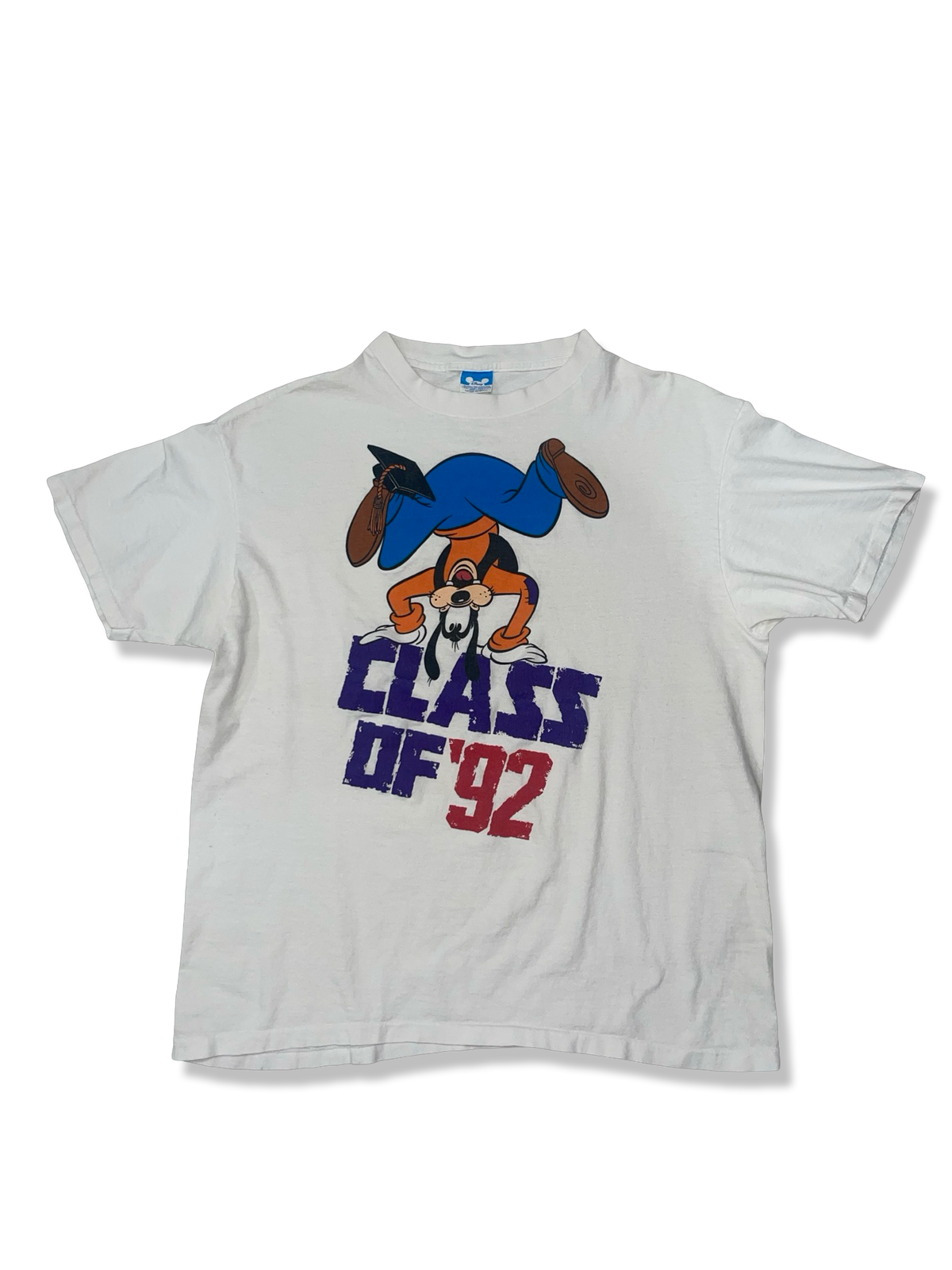 Vintage Goofy Walt Disney T-Shirt Mens Size Large USA Class Of 92 Single Stitch