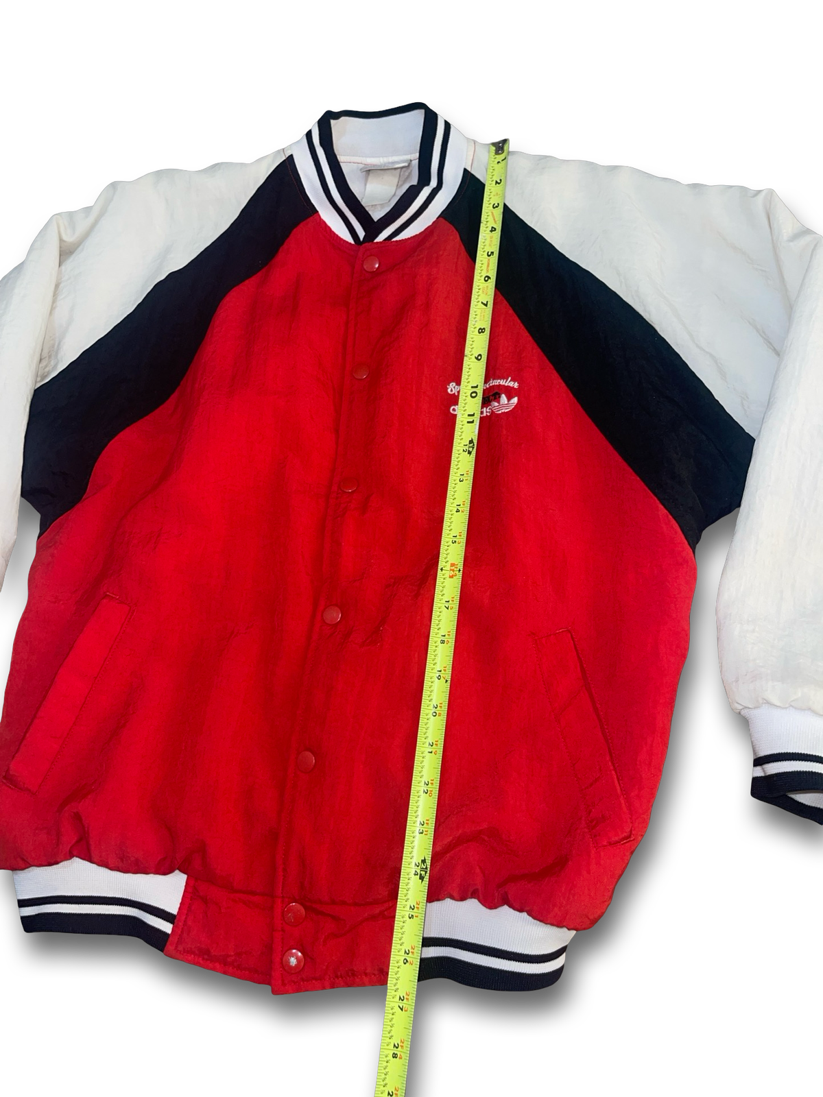 Vintage 80s Adidas Project Sports Spectacular Bomber Jacket Red White Men’s Size Medium