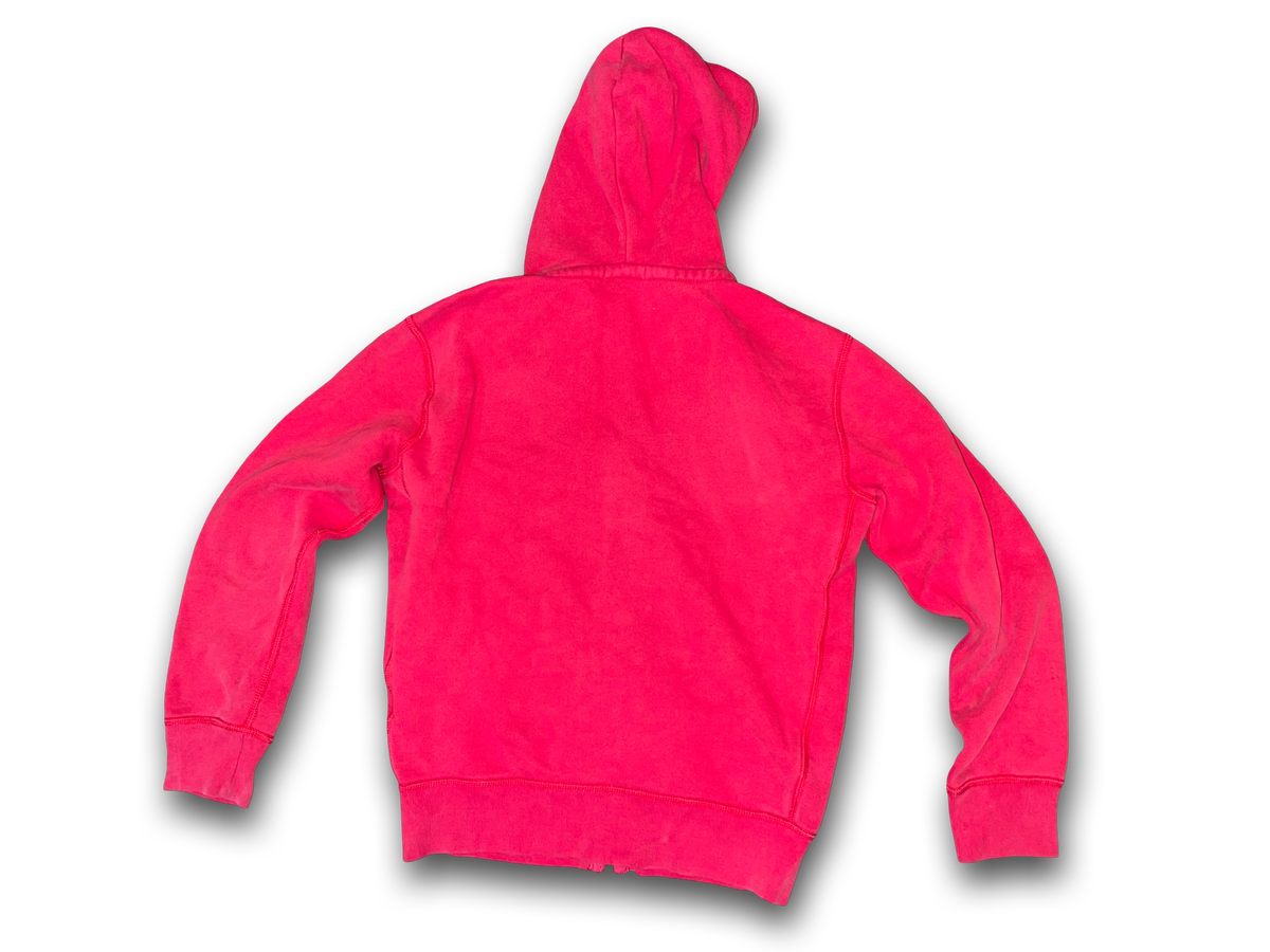 Y2k Polo Ralph Lauren Full Zip Red Hoodie Navy Pony Logo Men’s Size Small