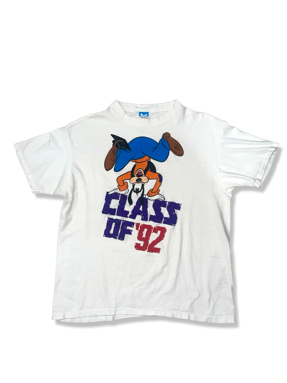 Vintage Goofy Walt Disney T-Shirt USA Class Of 92 Single Stitch Mens Size Large