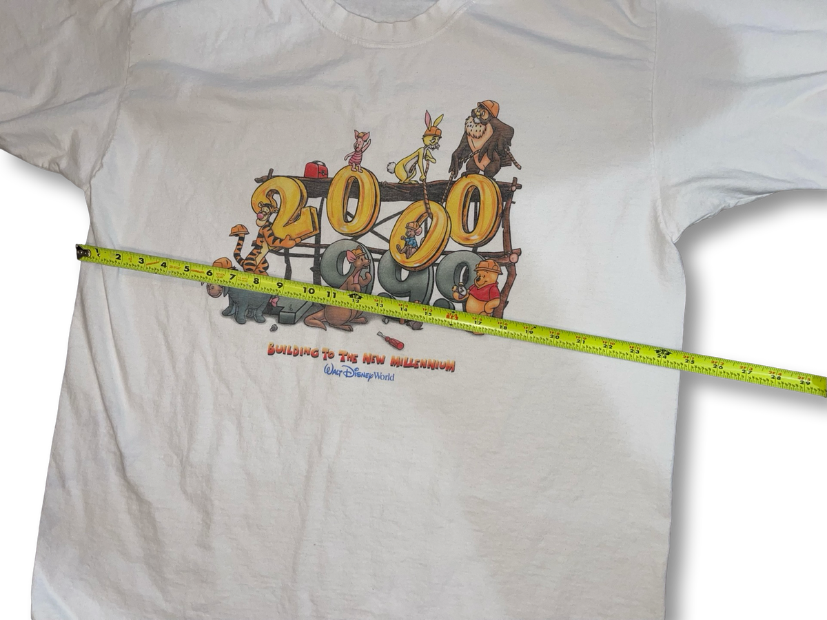 Vintage Walt Disney Men T-Shirt Size 2XL Y2K 1999 to 2000 Building To The New Millennium