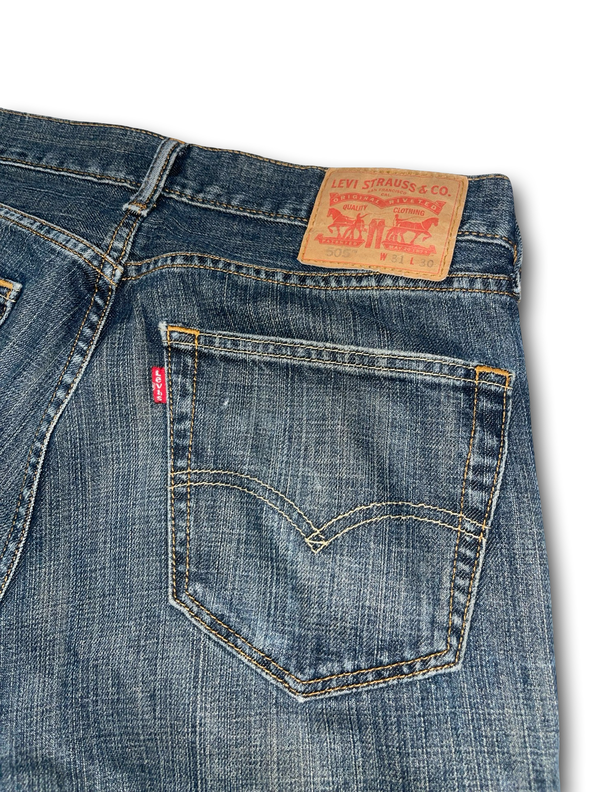 Y2K Levi's 505 Straight Jeans Dark Wash Crosshatch Men’s 31x30