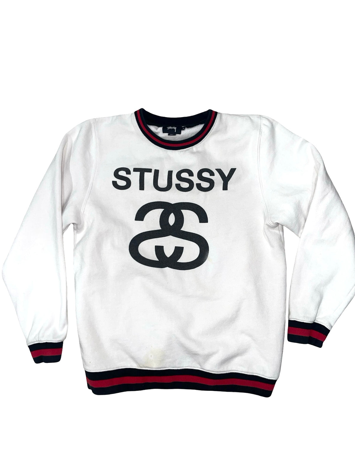 Vintage Stussy Crewneck Sweatshirt In White Men Size XL