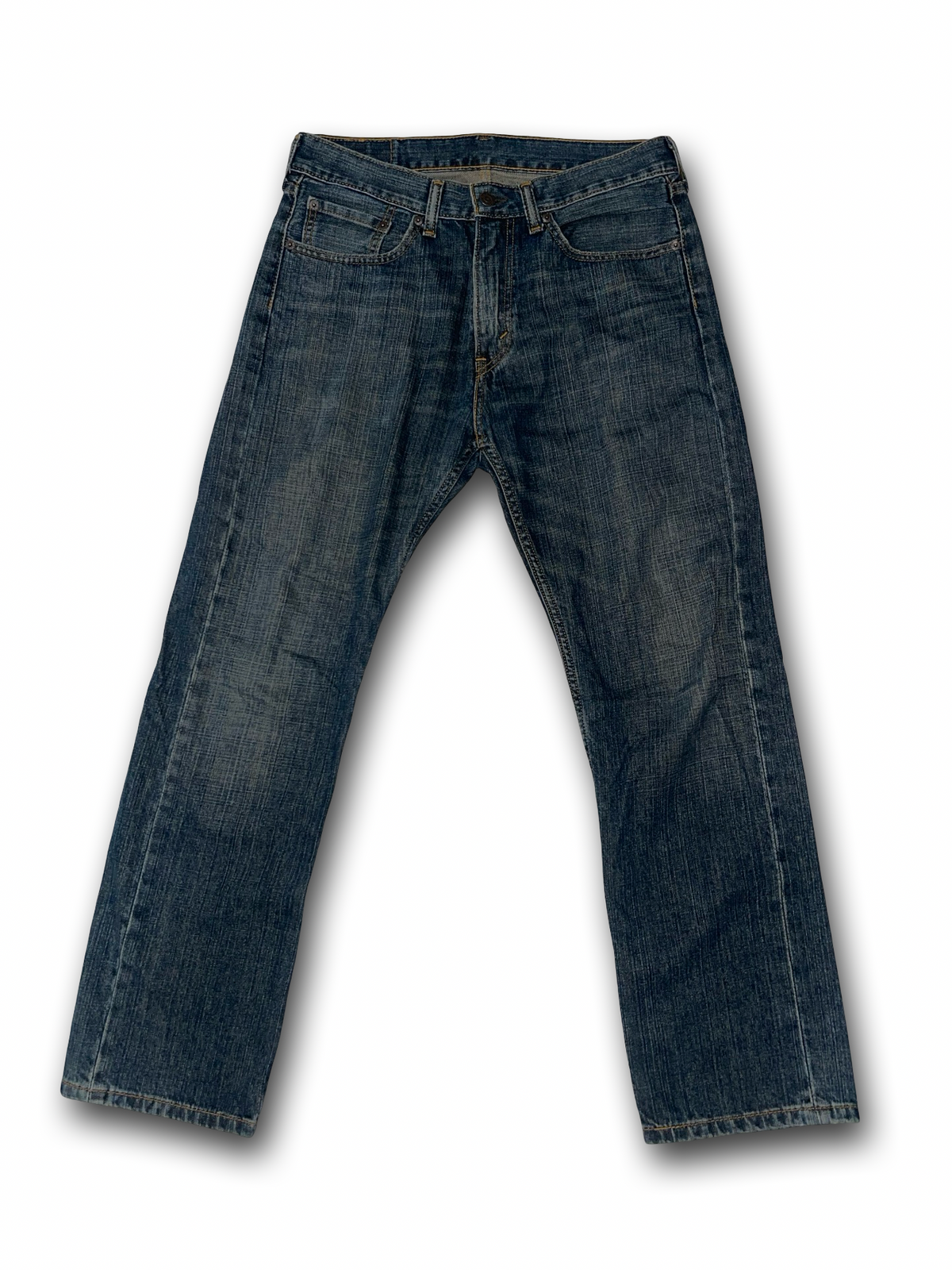 Y2K Levi's 505 Straight Jeans Dark Wash Crosshatch Men’s 31x30